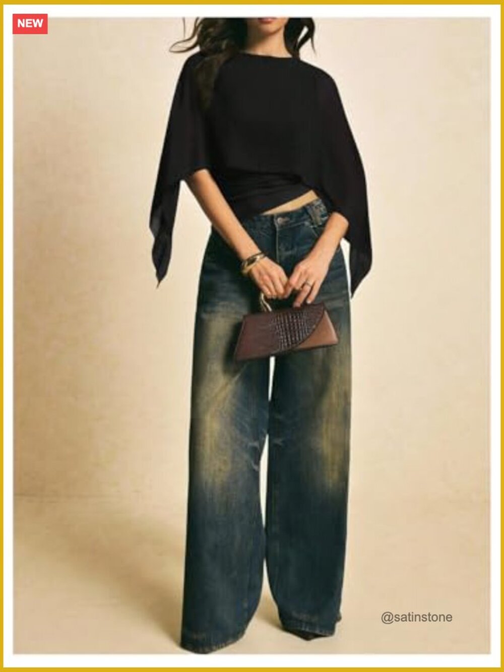 Asymmetrical Crop Top Chiffon Mesh Sheer Blouse - Picture 5 of 5